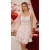 image:imageScarlet Darkness Smocked Floral Sundresses for Women Teens 2026 Summer Flowy Ruffle Mini DressWhite Pink Floral