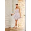 image:imageScarlet Darkness Smocked Floral Sundresses for Women Teens 2026 Summer Flowy Ruffle Mini DressWhite Purple Floral