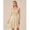 image:imageScarlet Darkness Smocked Floral Sundresses for Women Teens 2026 Summer Flowy Ruffle Mini DressWhite Yellow Floral