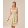 image:imageScarlet Darkness Smocked Floral Sundresses for Women Teens 2026 Summer Flowy Ruffle Mini DressWhite Yellow Floral