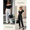 image:imageScarlet Darkness Summer Corset Tops for Women Puff Sleeve Peasant Blouse Square Neck Renaissance ShirtBlack