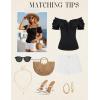 image:imageScarlet Darkness Summer Corset Tops for Women Puff Sleeve Peasant Blouse Square Neck Renaissance ShirtBlack