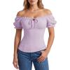 image:imageScarlet Darkness Summer Corset Tops for Women Puff Sleeve Peasant Blouse Square Neck Renaissance ShirtPurple