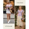 image:imageScarlet Darkness Summer Corset Tops for Women Puff Sleeve Peasant Blouse Square Neck Renaissance ShirtPurple
