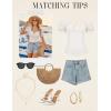 image:imageScarlet Darkness Summer Corset Tops for Women Puff Sleeve Peasant Blouse Square Neck Renaissance ShirtWhite