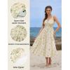 image:imageScarlet Darkness Summer Dresses for Women 2026 Floral Corset Dress Long Milkmaid Dress with PocketBeige Green Floral