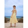image:imageScarlet Darkness Summer Dresses for Women 2026 Floral Corset Dress Long Milkmaid Dress with PocketBeige Yellow Floral