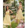 image:imageScarlet Darkness Summer Dresses for Women 2026 Floral Corset Dress Long Milkmaid Dress with PocketBeige Yellow Floral