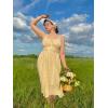image:imageScarlet Darkness Summer Dresses for Women 2026 Floral Corset Dress Long Milkmaid Dress with PocketBeige Yellow Floral