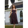 image:imageScarlet Darkness Summer Dresses for Women 2026 Floral Corset Dress Long Milkmaid Dress with PocketBlack Pink Floral