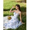 image:imageScarlet Darkness Summer Dresses for Women 2026 Floral Corset Dress Long Milkmaid Dress with PocketBlue