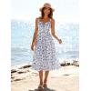 image:imageScarlet Darkness Summer Dresses for Women 2026 Floral Corset Dress Long Milkmaid Dress with PocketBlue Line Flower