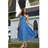 image:imageScarlet Darkness Summer Dresses for Women 2026 Floral Corset Dress Long Milkmaid Dress with PocketBlue White Floral