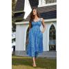 image:imageScarlet Darkness Summer Dresses for Women 2026 Floral Corset Dress Long Milkmaid Dress with PocketBlue White Floral