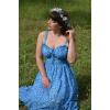 image:imageScarlet Darkness Summer Dresses for Women 2026 Floral Corset Dress Long Milkmaid Dress with PocketBlue White Floral