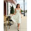 image:imageScarlet Darkness Summer Dresses for Women 2026 Floral Corset Dress Long Milkmaid Dress with PocketGreen Floral