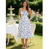 image:imageScarlet Darkness Summer Dresses for Women 2026 Floral Corset Dress Long Milkmaid Dress with PocketIndigo Floral