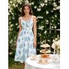 image:imageScarlet Darkness Summer Dresses for Women 2026 Floral Corset Dress Long Milkmaid Dress with PocketPastel Blue Blooms