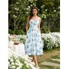 image:imageScarlet Darkness Summer Dresses for Women 2026 Floral Corset Dress Long Milkmaid Dress with PocketPastel Blue Blooms