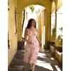 image:imageScarlet Darkness Summer Dresses for Women 2026 Floral Corset Dress Long Milkmaid Dress with PocketPink