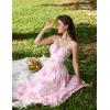 image:imageScarlet Darkness Summer Dresses for Women 2026 Floral Corset Dress Long Milkmaid Dress with PocketPink