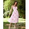image:imageScarlet Darkness Summer Dresses for Women 2026 Floral Corset Dress Long Milkmaid Dress with PocketPink