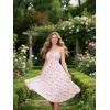 image:imageScarlet Darkness Summer Dresses for Women 2026 Floral Corset Dress Long Milkmaid Dress with PocketPink Roses