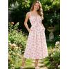 image:imageScarlet Darkness Summer Dresses for Women 2026 Floral Corset Dress Long Milkmaid Dress with PocketPink Roses