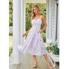 image:imageScarlet Darkness Summer Dresses for Women 2026 Floral Corset Dress Long Milkmaid Dress with PocketPurple