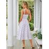 image:imageScarlet Darkness Summer Dresses for Women 2026 Floral Corset Dress Long Milkmaid Dress with PocketPurple