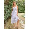 image:imageScarlet Darkness Summer Dresses for Women 2026 Floral Corset Dress Long Milkmaid Dress with PocketPurple