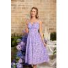image:imageScarlet Darkness Summer Dresses for Women 2026 Floral Corset Dress Long Milkmaid Dress with PocketPurple White Floral