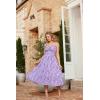 image:imageScarlet Darkness Summer Dresses for Women 2026 Floral Corset Dress Long Milkmaid Dress with PocketPurple White Floral