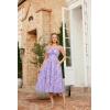 image:imageScarlet Darkness Summer Dresses for Women 2026 Floral Corset Dress Long Milkmaid Dress with PocketPurple White Floral