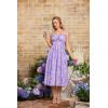 image:imageScarlet Darkness Summer Dresses for Women 2026 Floral Corset Dress Long Milkmaid Dress with PocketPurple White Floral