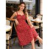 image:imageScarlet Darkness Summer Dresses for Women 2026 Floral Corset Dress Long Milkmaid Dress with PocketRed Floral