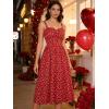 image:imageScarlet Darkness Summer Dresses for Women 2026 Floral Corset Dress Long Milkmaid Dress with PocketRed Floral