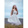 image:imageScarlet Darkness Summer Dresses for Women 2026 Floral Corset Dress Long Milkmaid Dress with PocketWhite Blue Floral
