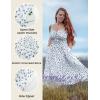 image:imageScarlet Darkness Summer Dresses for Women 2026 Floral Corset Dress Long Milkmaid Dress with PocketWhite Blue Floral