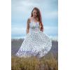 image:imageScarlet Darkness Summer Dresses for Women 2026 Floral Corset Dress Long Milkmaid Dress with PocketWhite Blue Floral