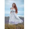 image:imageScarlet Darkness Summer Dresses for Women 2026 Floral Corset Dress Long Milkmaid Dress with PocketWhite Blue Floral