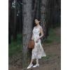 image:imageScarlet Darkness Summer Dresses for Women 2026 Floral Corset Dress Long Milkmaid Dress with PocketWhite Orange Floral