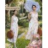 image:imageScarlet Darkness Summer Dresses for Women 2026 Floral Corset Dress Long Milkmaid Dress with PocketWhite Orange Floral