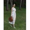 image:imageScarlet Darkness Summer Dresses for Women 2026 Floral Corset Dress Long Milkmaid Dress with PocketWhite Orange Floral