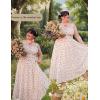 image:imageScarlet Darkness Summer Dresses for Women 2026 Floral Corset Dress Long Milkmaid Dress with PocketWhite Pink Floral
