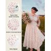 image:imageScarlet Darkness Summer Dresses for Women 2026 Floral Corset Dress Long Milkmaid Dress with PocketWhite Pink Floral