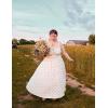 image:imageScarlet Darkness Summer Dresses for Women 2026 Floral Corset Dress Long Milkmaid Dress with PocketWhite Pink Floral