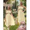 image:imageScarlet Darkness Summer Dresses for Women 2026 Floral Corset Dress Long Milkmaid Dress with PocketYellow