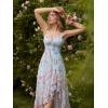 image:imageScarlet Darkness Summer Dresses for Women 2026 Floral Corset Wedding Guest Dress Ruffle Maxi Dress with PocketsBlue Pink Floral