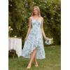 image:imageScarlet Darkness Summer Dresses for Women 2026 Floral Corset Wedding Guest Dress Ruffle Maxi Dress with PocketsBlue White Floral
